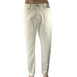 NEW Marks & Spencer Men's White Straight Fit Stretch Denim Jeans Pants Size 36